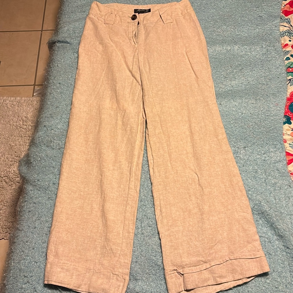 Wide Leg Tan Pants